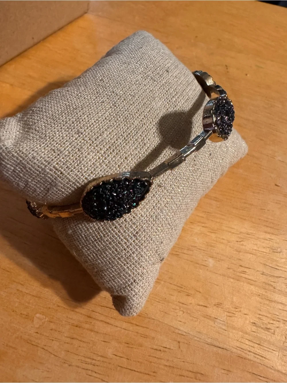 Gold Tone Faux Druzy Bangle Bracelet